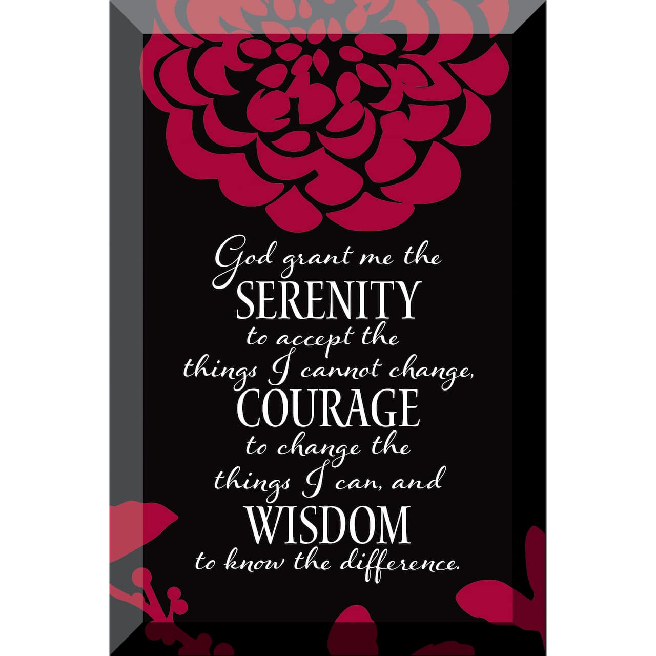 Serenity Prayer Beveled Glass Plaque with Easel